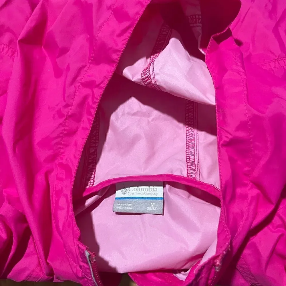 Columbia kids windbreaker pink M 10-12